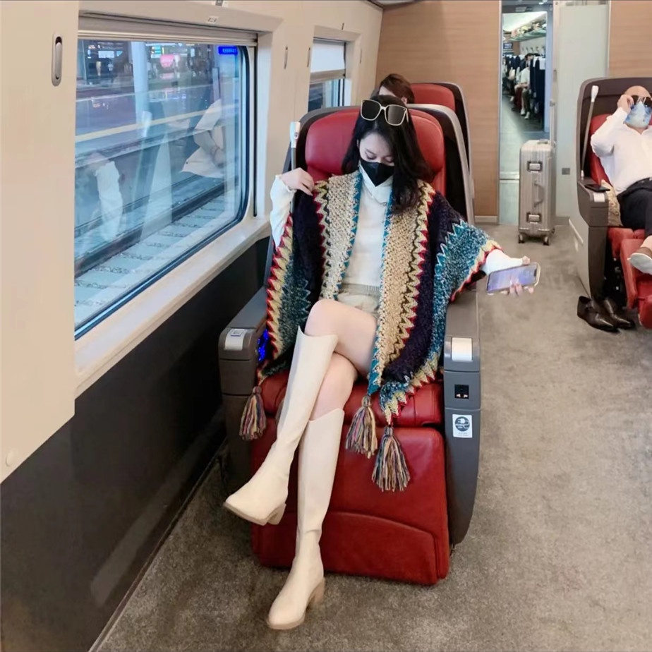 Áo Khoác Dệt Kim Dày Dặn Màu Sắc Nổi Tiếng Phong Cách Dân Tộc