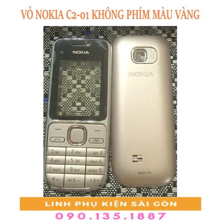 VỎ NOKIA C2-01 KHÔNG PHÍM MÀU VÀNG