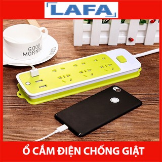 Ổ Cắm Điện Đa Năng Thông Minh An Toàn Chống Giật Kèm Cổng Sạc USB (6 Phích Cắm, 3 USB)