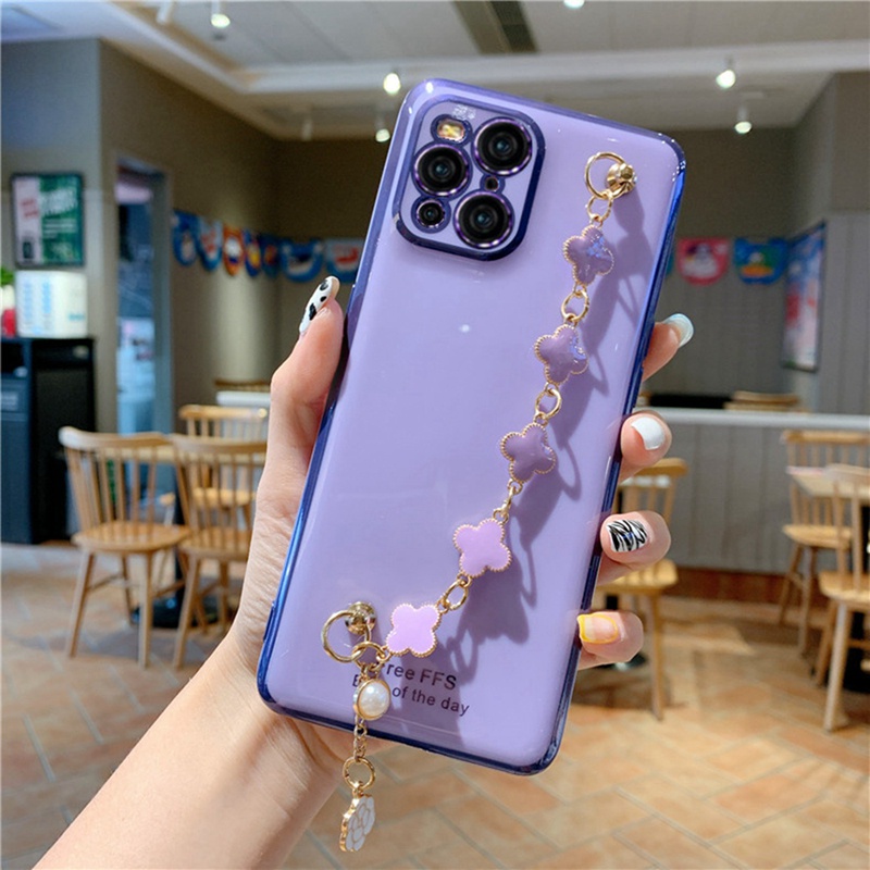Ốp Điện Thoại Mềm Có Vòng Đeo Tay Cho OPPO Reno 7Z 7 5G Realme C31 A96 A76 A16 A74 5G A54 A53 A33 A15 A15s A52 A92