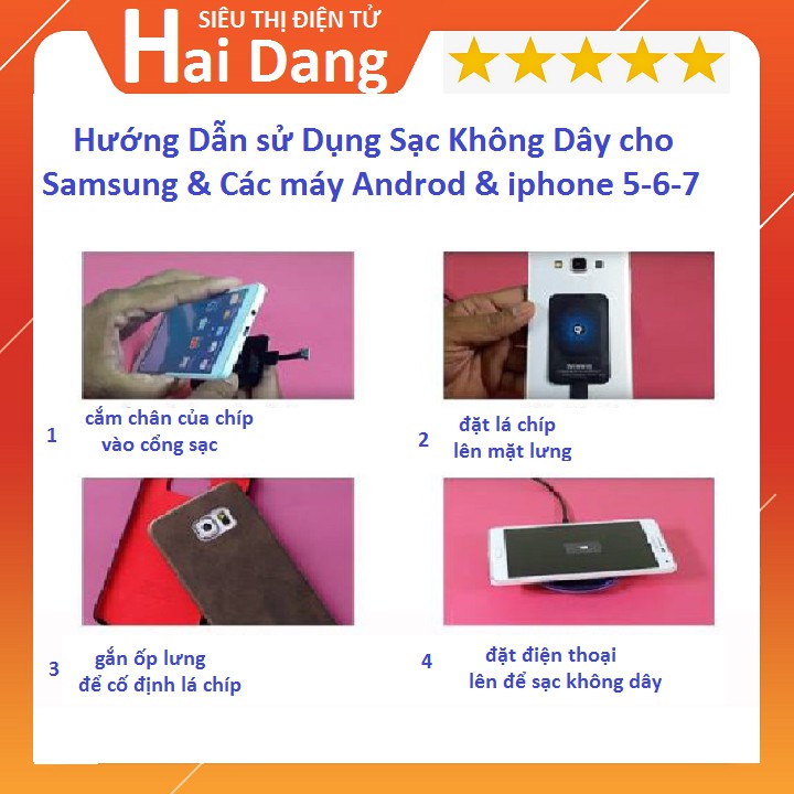 Bộ Chip Sạc Không Dây Cho Điện Thoại IOS Và Android