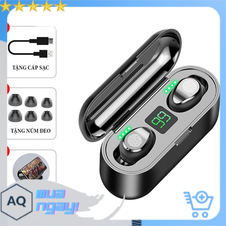 Tai Nghe Bluetooth True Wireless Amoi F9 Pro,Kiêm Sạc Dự Phòng Đồng Hồ Hiện Thị % Pin, Bảo Hành 6 Tháng - AQ