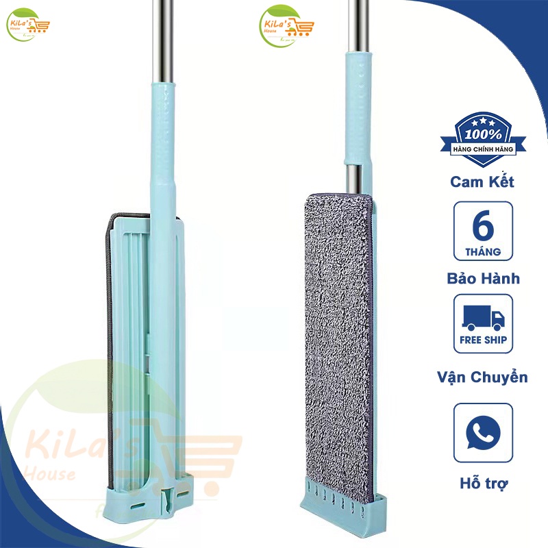 Cây lau nhà tự vắt xoay 360 độ lau nhà siêu sạch, siêu nhanh - Chổi lau nhà thông minh, mâm chữ nhật thấm hút siêu tốc