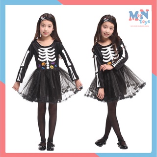 Bộ váy xương dễ thương cho bé gái hóa trang Halloween G0235