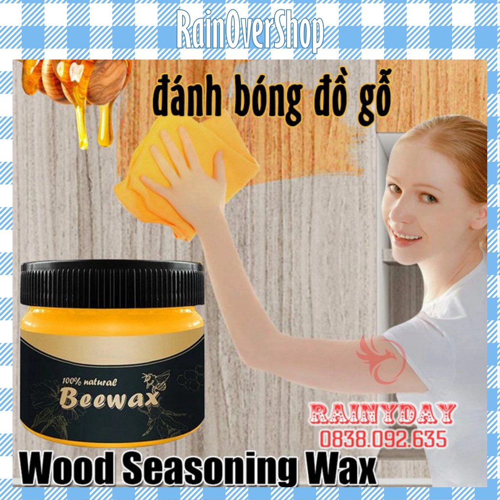 Sáp ong Beewax lau đánh bóng sàn đồ gỗ nội thất 3 tác động làm mới chống thấm nước