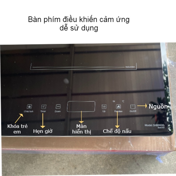 Bếp đôi điện từ Sunhouse SHB9101S công nghệ Đức - Hàng chính hãng