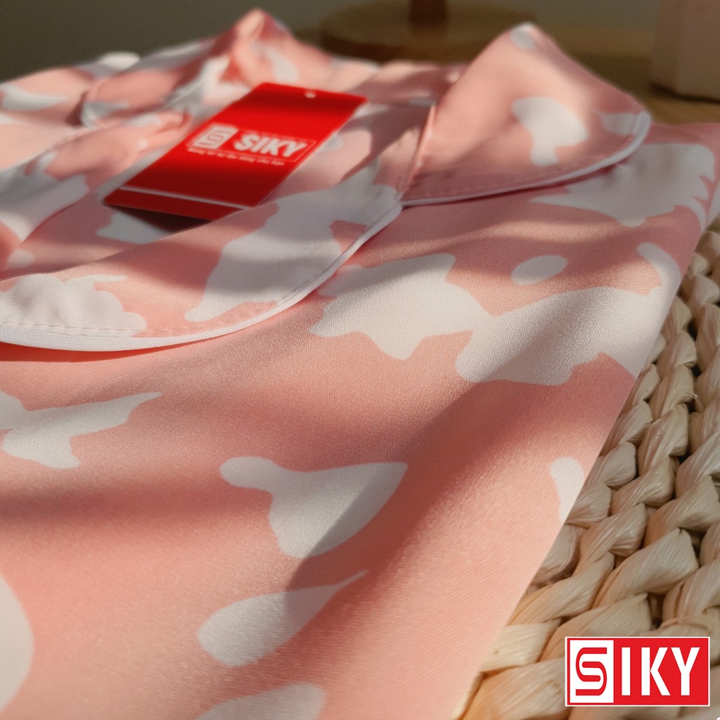 Bộ ngủ, bộ mặc nhà pijama nữ chất lụa Hàn siêu xinh - Sliky HX05 | BigBuy360 - bigbuy360.vn