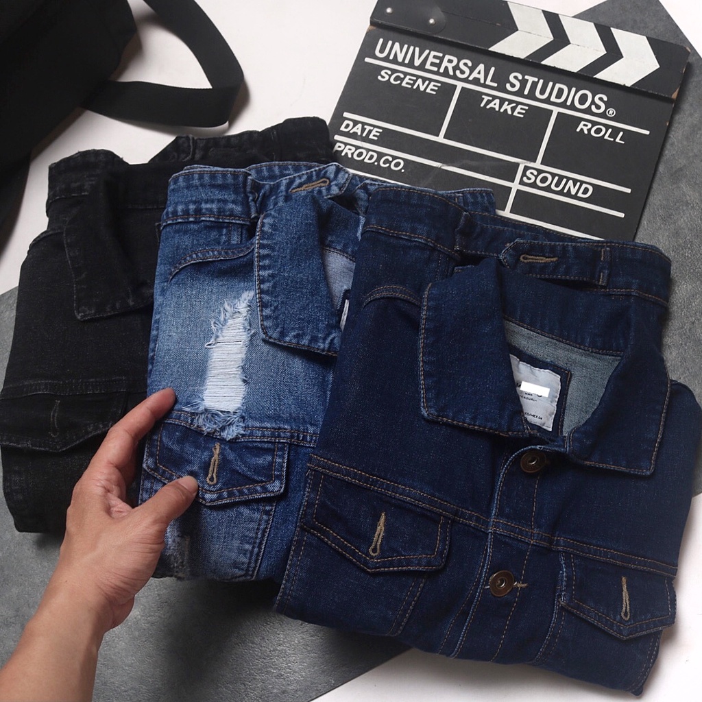 ÁO KHOÁC JEANS FORM SLIM BỤI BẶM
