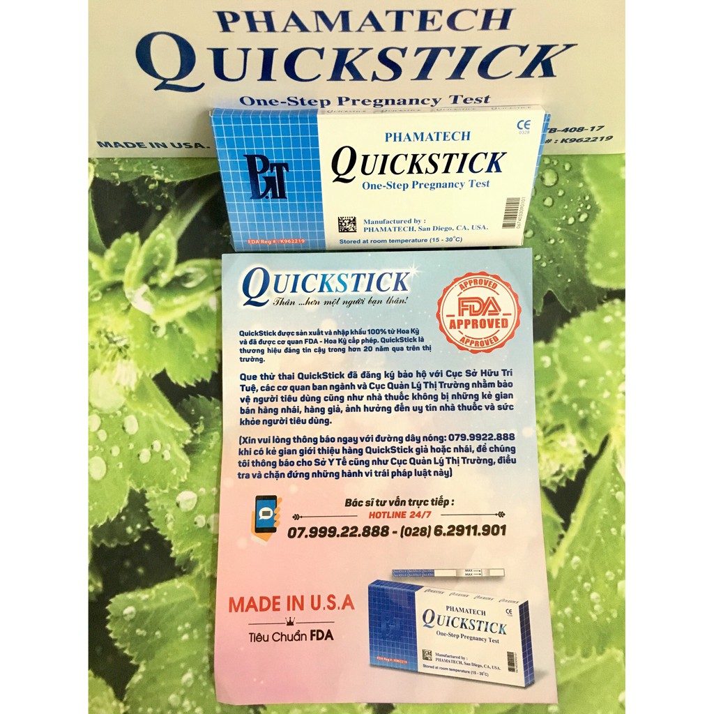 Que thử thai Quickstick combo 10 que hàng chính hãng