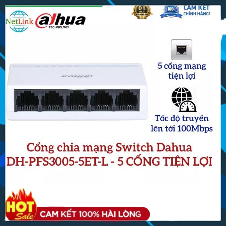 Bộ Chia Mạng Switch 5 Cổng Dahua DH-PFS3005-5ET-L - 5 port