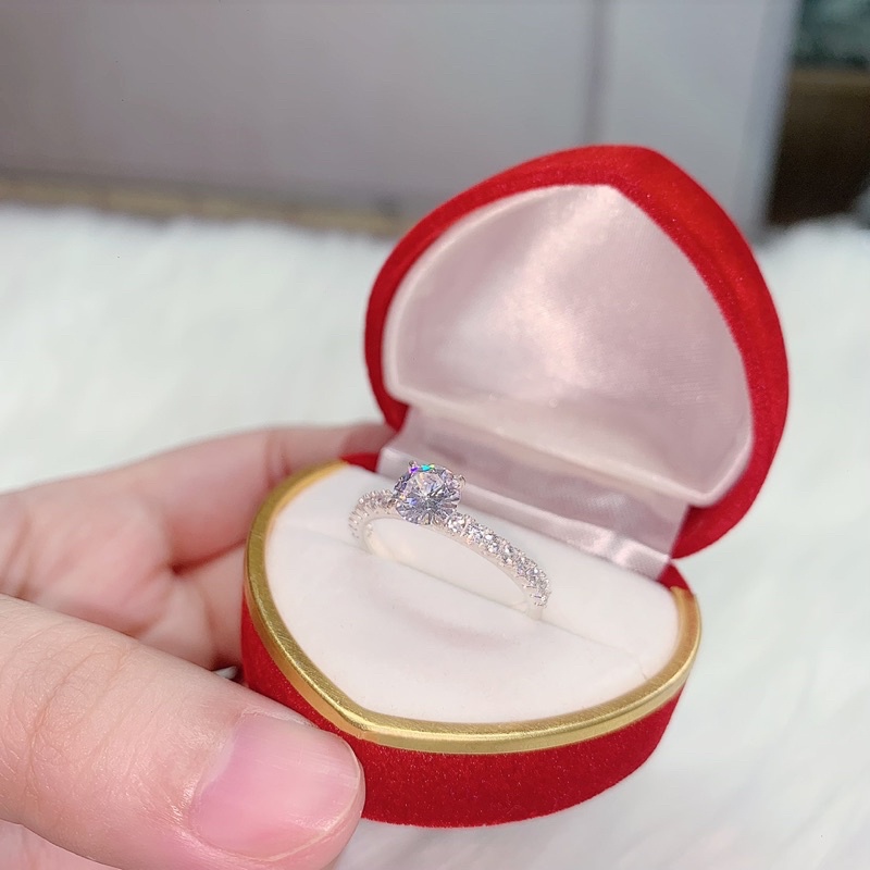 Nhẫn bạc nữ đính đá sang chảnh bạc 925 nguyên chất