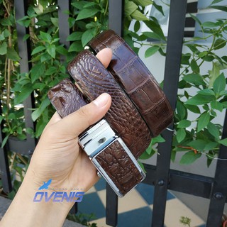 Dây lưng liền da cá sấu. dây lấy da hông cá sấu có gai nổi nhẹ rất đẹp!