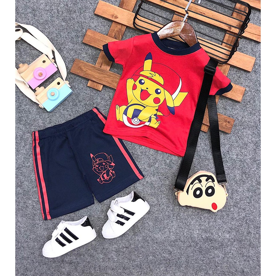 [Made In Vietnam] Bộ Ngắn Cotton Bé Trai 7-11KG, Hình In Siêu Đẹp.