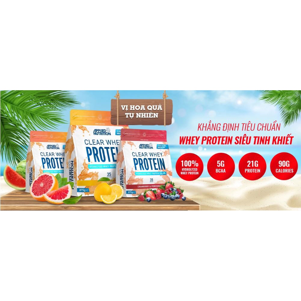 COMBO 3 GÓI APPLIED NUTRITION CLEAR WHEY PROTEIN Gói thử sample 30gr Tăng Cơ Nhanh