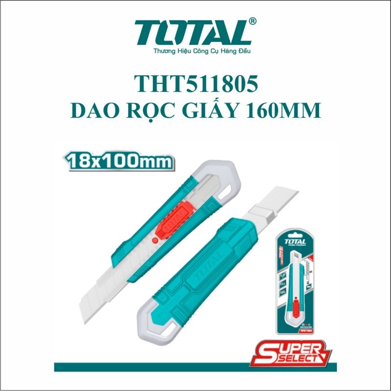 Dao rọc giấy dòng siêu rẻ thân 160mm TOTAL THT511805