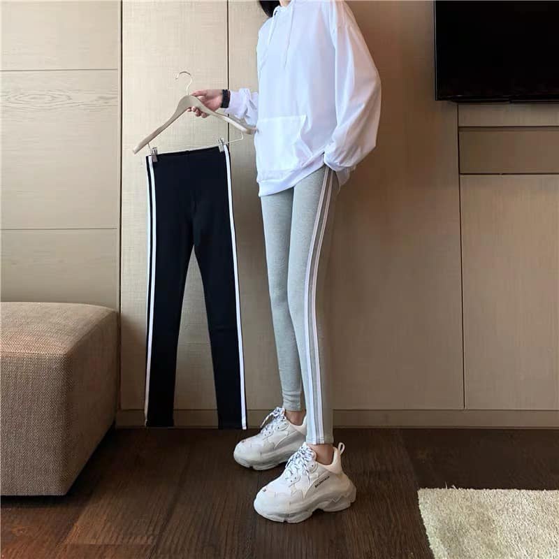 Quần legging nữ phối viền sọc dáng dài siêu co giãn Delys