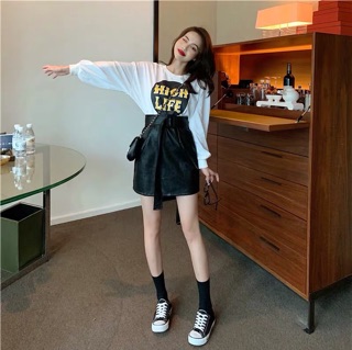 set chân váy da thu đông