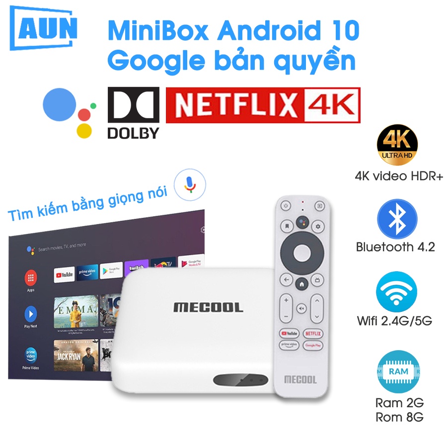 [BẢN QUYỀN GOOGLE  ATV ] Androi Tivi Box mini KM2 - Android ATV10 - dùng cho máy chiếu, tivi - cấu hình mạnh mẽ