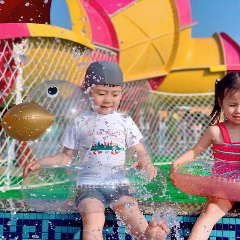 Phao bơi vịt mỏ vàng cho bé chống lật trong suốt JIMADO 8837257403