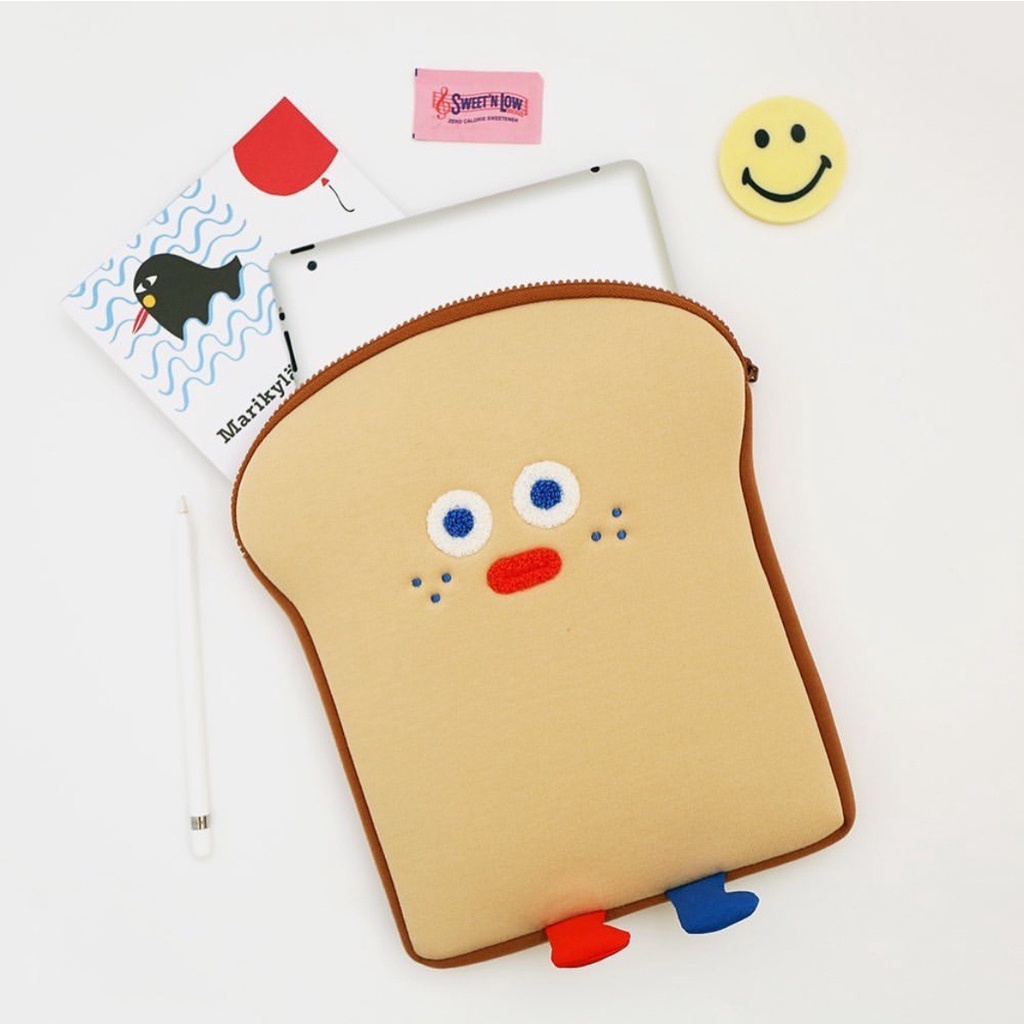 Mới Túi Đựng Laptop Họa Tiết Bánh Mì Nướng Xinh Xắn Phong Cách Hàn Quốc 13 13.3 11 10.5 10.2 inch Thời Trang