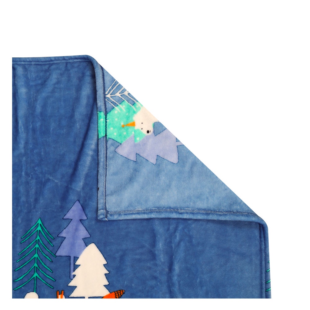 HomeBase HL Chăn mền nỉ du lịch văn phòng Polyester H152xW127cm Màu xanh dương