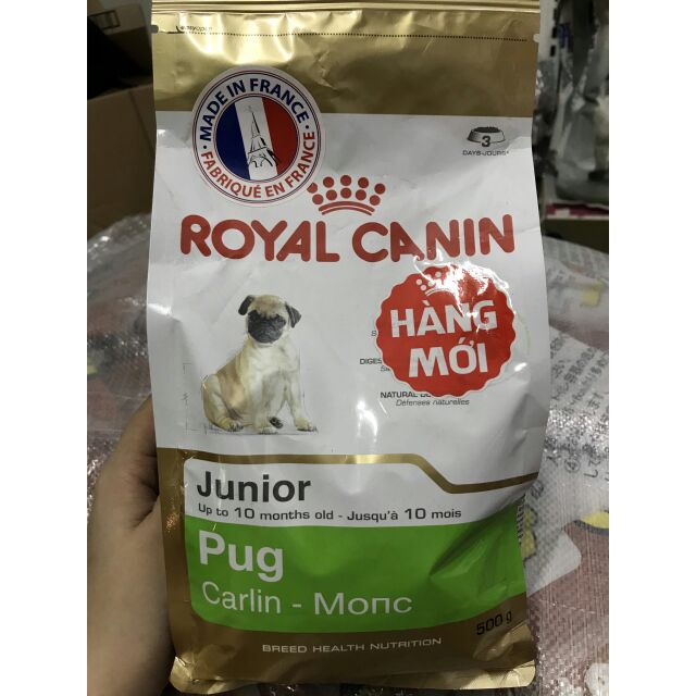 ROYAL CANIN PUG JUNIOR 500gr - THỨC ĂN DẠNG HẠT CANIN CHO CHÓ PUG CON