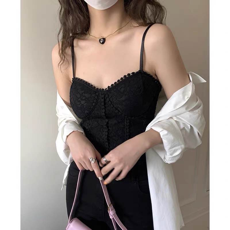 MS641 Áo hai dây ren corset cúp ngực