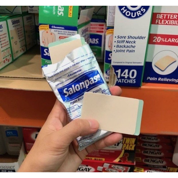 [HỘP 140 MIẾNG] MIẾNG DÁN SALONPAS MỸ 7 GÓI x 20 MIẾNG (HÀNG COSTCO USA)