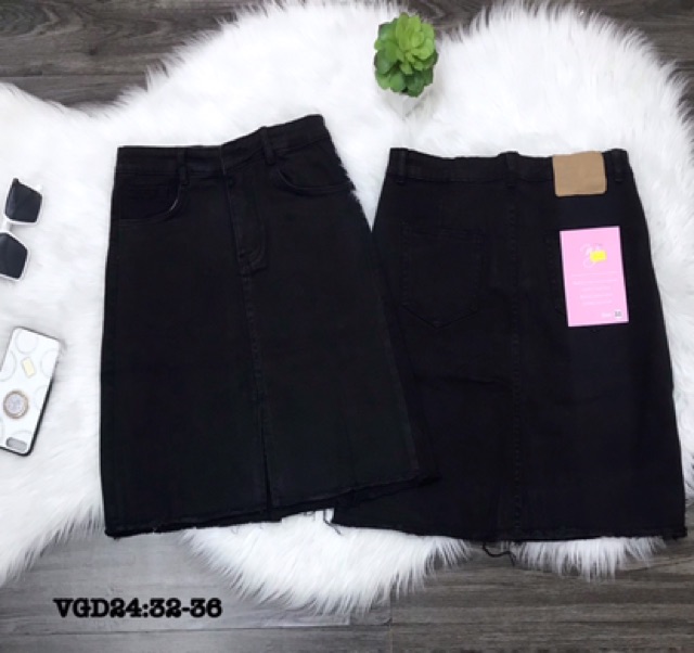 Bigsize Chân váy jean đen VGD24 (32-36) | BigBuy360 - bigbuy360.vn