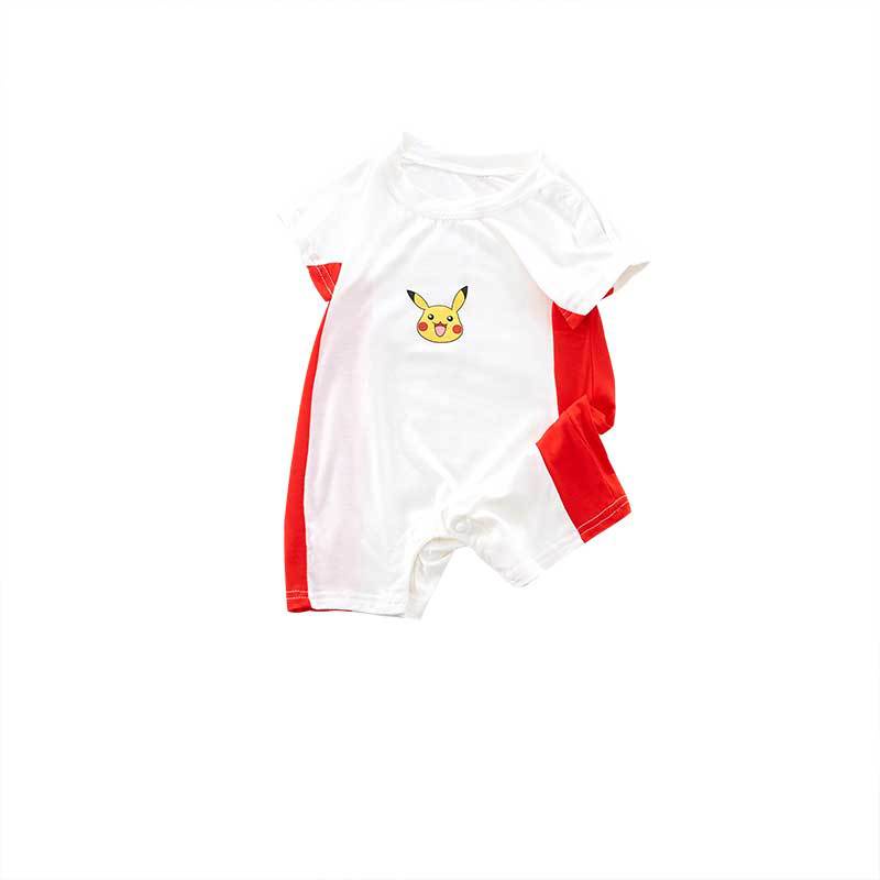 Set Đồ Mùa Hè 2 Món Gồm Áo Liền Quần Tay Cộc + Vớ Bằng Vải Cotton Dễ Thương Cho Bé 0-18 Tháng Tuổi