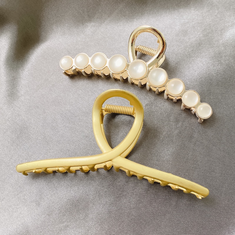Kẹp tóc kim loại đính ngọc trai nhân tạo thời trang dành cho nữ