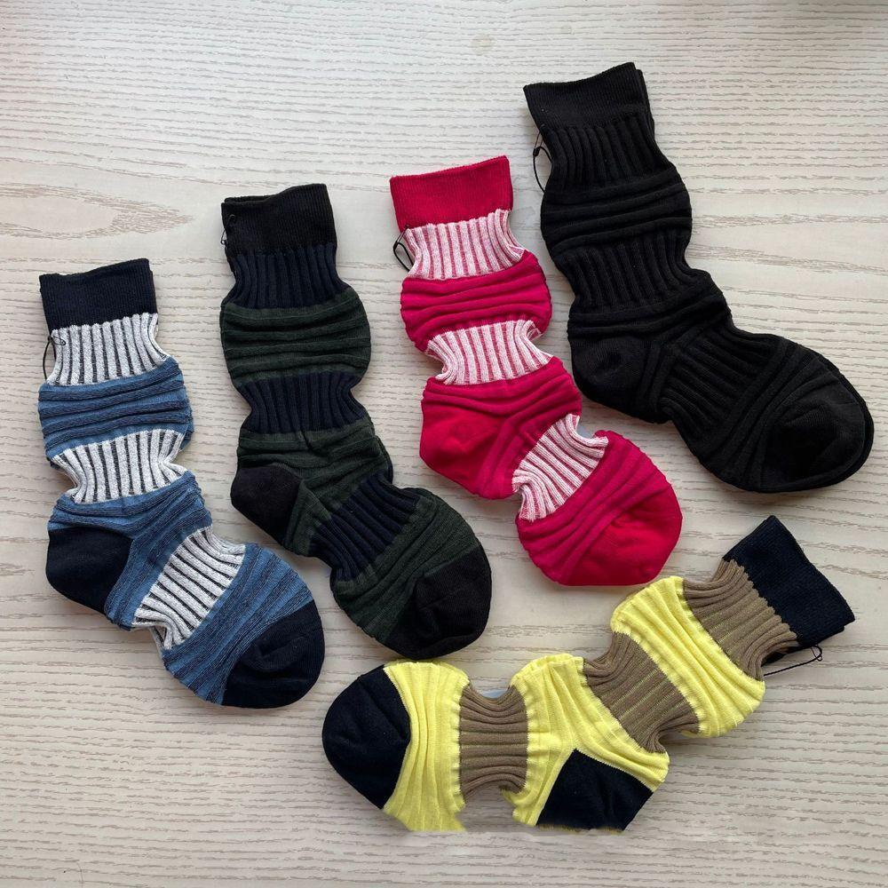 Vớ Cotton Thoáng Khí Thoải Mái Họa Tiết Kẻ Sọc Phong Cách Harajuku Thời Trang Mùa Hè Cho Nữ