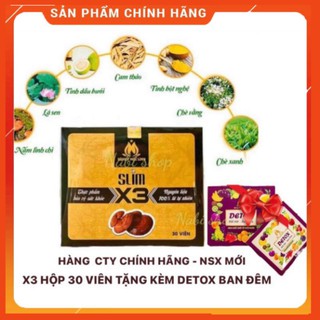 Sale GIẢM CÂN SLIM X3 ( Tặng kèm Detox ban đêm) PTS SGS