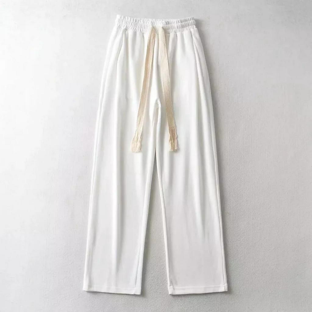 Quần Ống Rộng Suông Nữ  Phối Dây Trendy Ullzang Unisex Nam Nữ