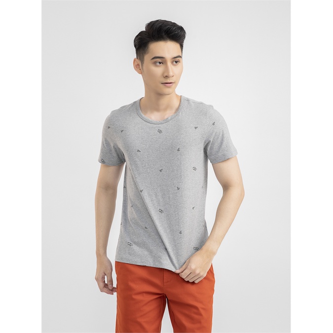 Áo thun nam ngắn tay ARISTINO in họa tiết trẻ trung, ấn tượng, chất cotton mềm mại, thoải mái-  ATS030S1