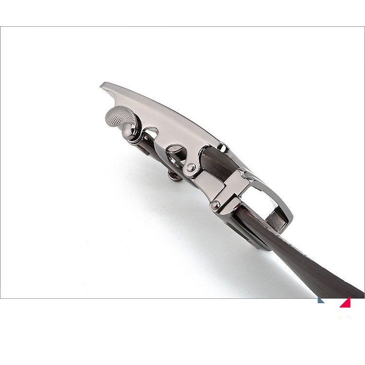 Thắt lưng vân cá sấu - Dây nịt da thật , khóa tự động phủ da vân cá sấu ( mầu nâu )