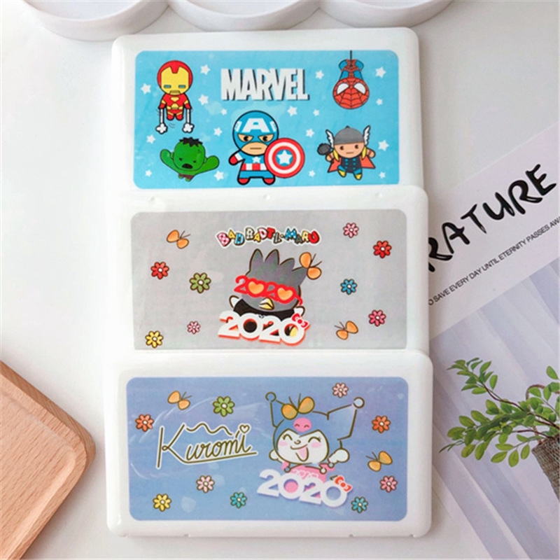 Hộp Nhựa Đựng Khẩu Trang Chống Bụi In Hình Kuromi Hello Kitty