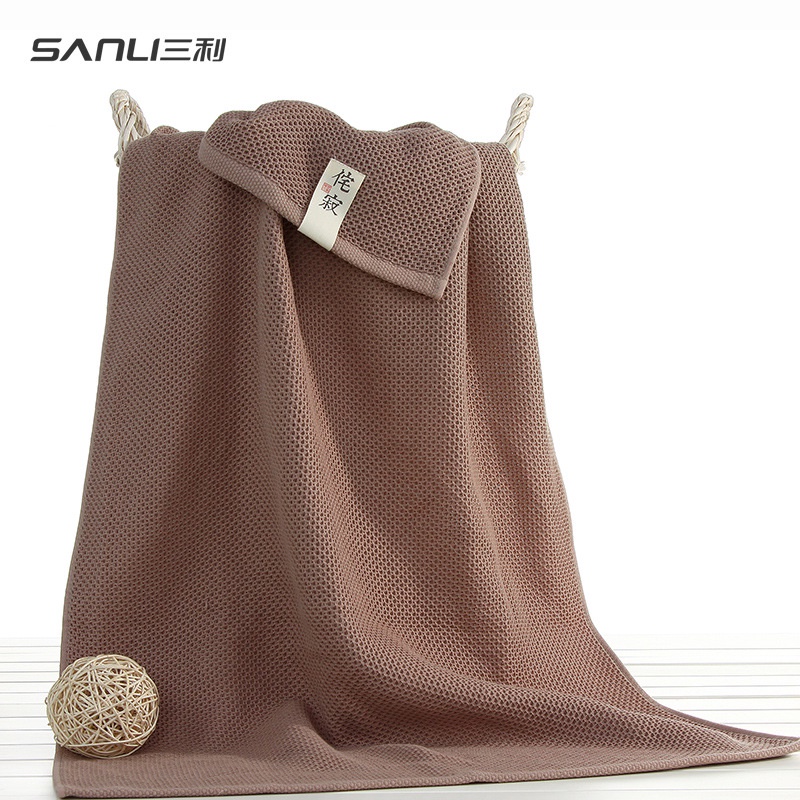 Khăn Tắm Cotton Dày Dặn Siêu Thấm Hút Họa Tiết Tổ Ong Phong Cách Mới