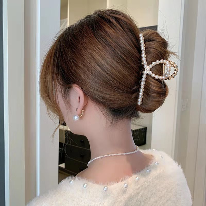 Kẹp tóc đính đá và ngọc trai giả thời trang Hàn Quốc dành cho nữ