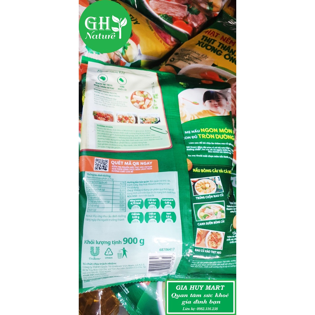Gói hạt nêm Knor 900gr ngon từ thịt - ngọt từ xương bổ sung vitamin A
