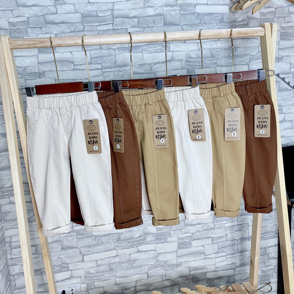 Quần dài cho bé trai bé gái chất kaki mềm mịn cho bé từ 8-31kg kaki 3 màu