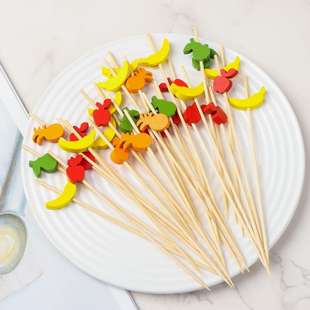 LAKAMIER Set 100 Tăm Tre Ăn Salad Dùng Một Lần Tiện Dụng