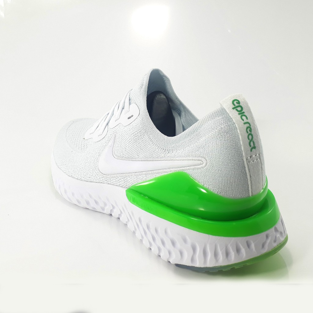 SALE XẢ KHO THANH LÝ - RẺ Giày Sneaker Epic React Flyknit 2 "White/Lime Blast" 2020 WT ' ³ . * ` ,