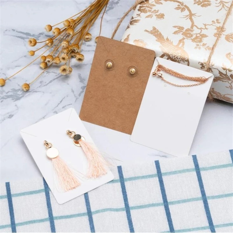 Set 50 Thẻ Giấy Kraft Dùng Trưng Bày Trang Sức/Bông Tai/Trang Sức Tự Dính
