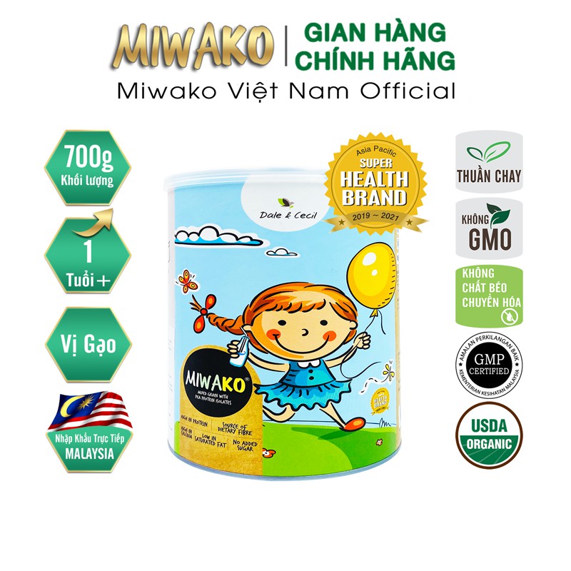 Sữa thực vật hữu cơ Miwako - Vị gạo - 700g - Malaysia