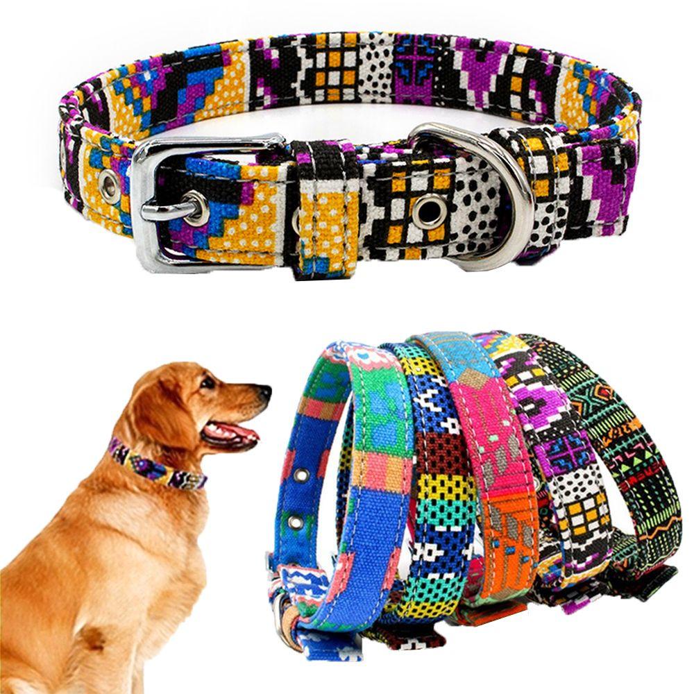 Vòng Cổ Thú Cưng Bằng Vải Canvas Hai Lớp Cỡ Nhỏ / Vừa / Lớn