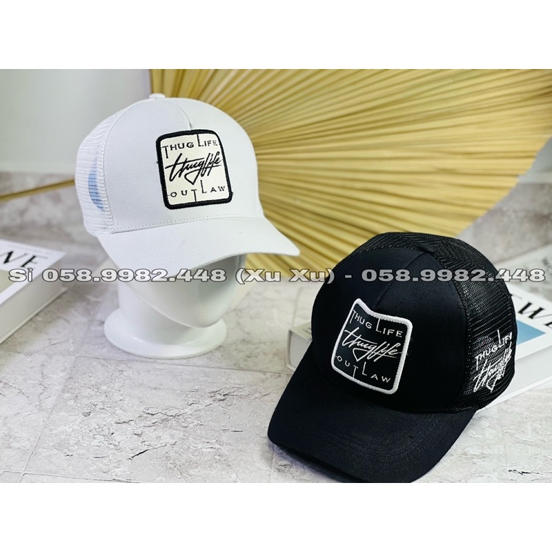 Nón Kết Phối Lưới Thêu Chữ Ký Logo Vuông Năng Động Thoáng Khí Mát Nam Nữ Thời Trang Đẹp