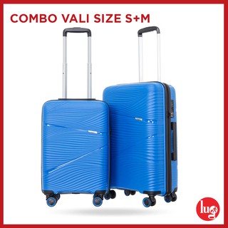 Combo Vali PP 100% Chống Bể Vỡ Size S+M Thương Hiệu Lusetti Dulcie LS1158