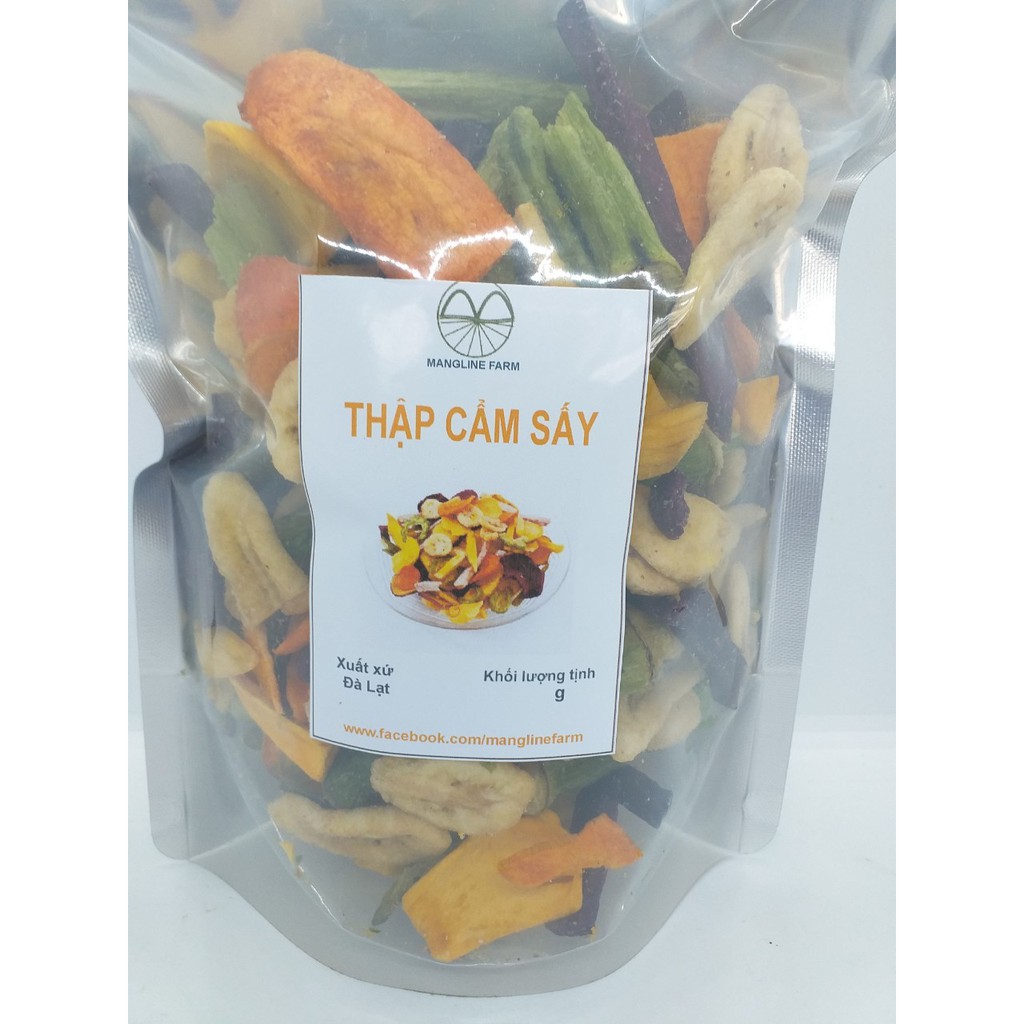 Rau củ quả sấy thập cẩm nguyên cánh - Đặc sản Đà Lạt 500g,đồ ăn vặt  thơm ngon nhiều hương vị ăn là ghiền