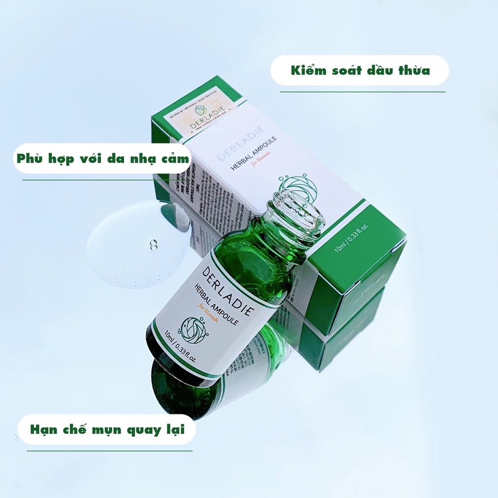 Tinh Chất Chấm Mụn Tràm Trà Derladie Herbal Ampoule For Blemish 10ml